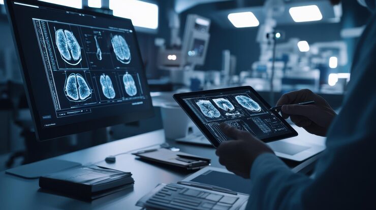 Doctor using voice dictation